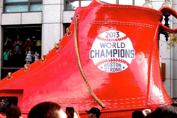 boston red sox world series celebration 2013 red shoe