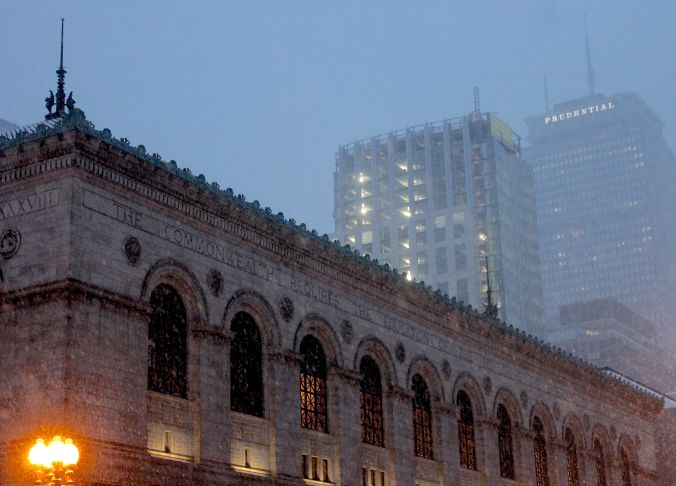boston boylston street prudential building snow