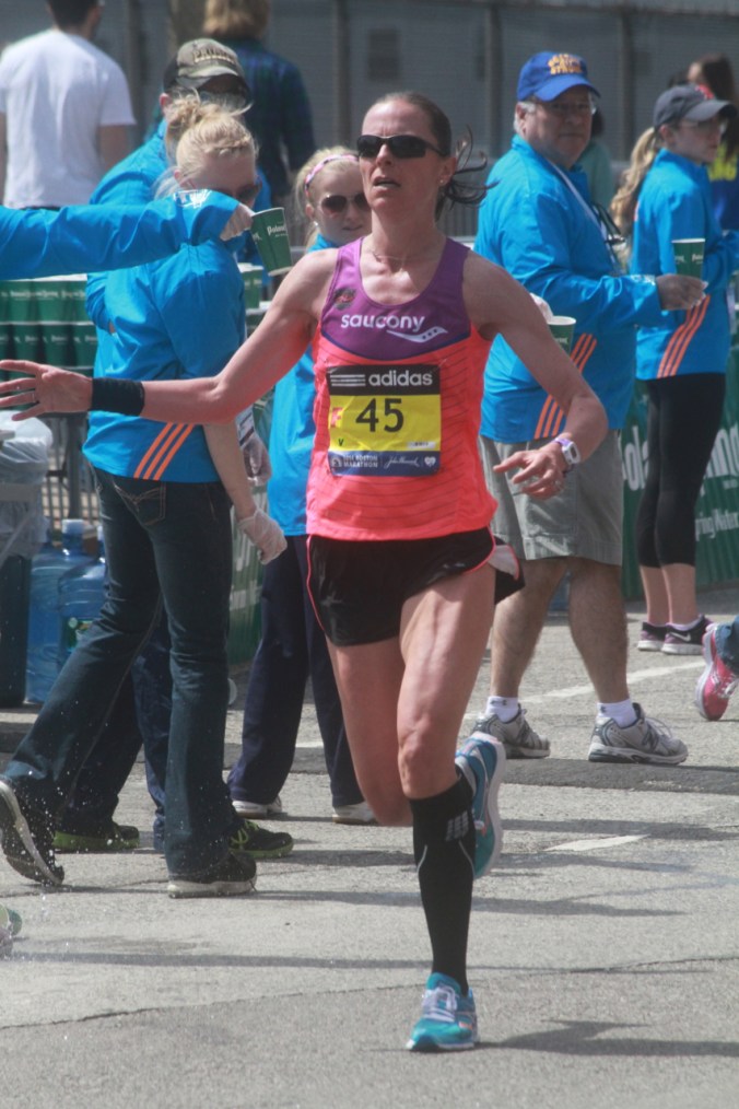 boston marathon april 21 beacon street elite runners number 45