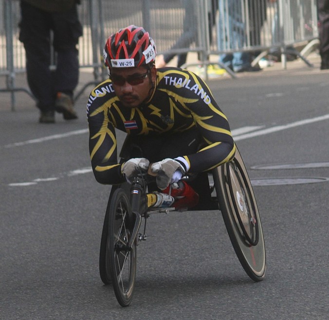 boston marathon april 21 beacon street handicapped racer thailand