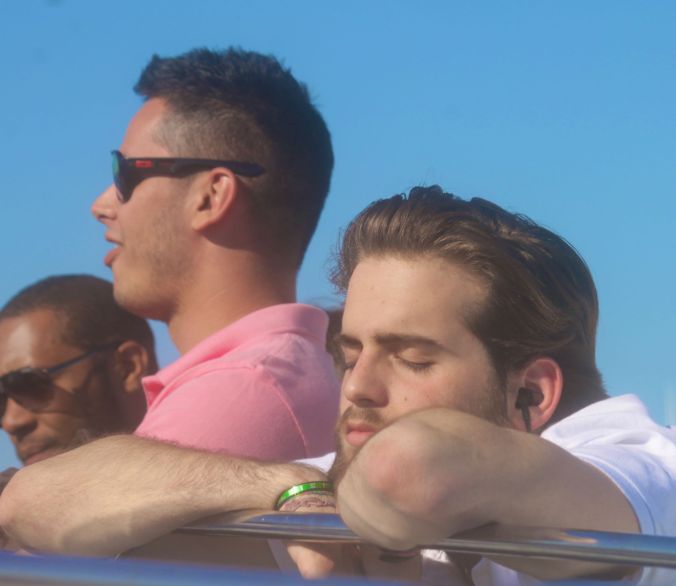 boston harbor islands ferry man sleeping