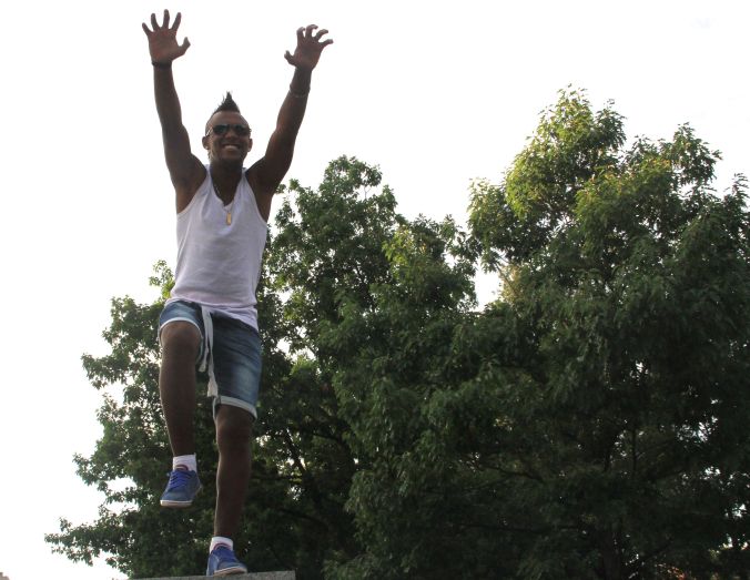 boston boston common guy standing on entrance 2
