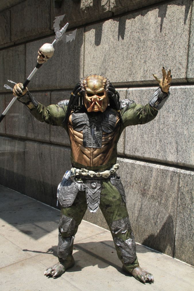 new york city times square man in scary costume