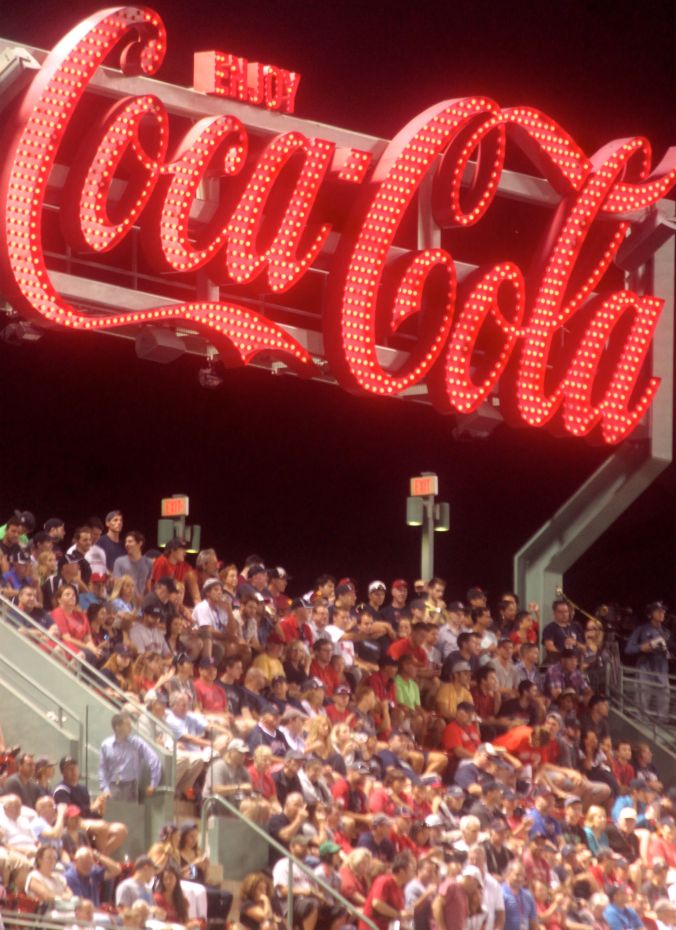 boston red sox fenway park game against yankees august 1 2014 coca cola sign