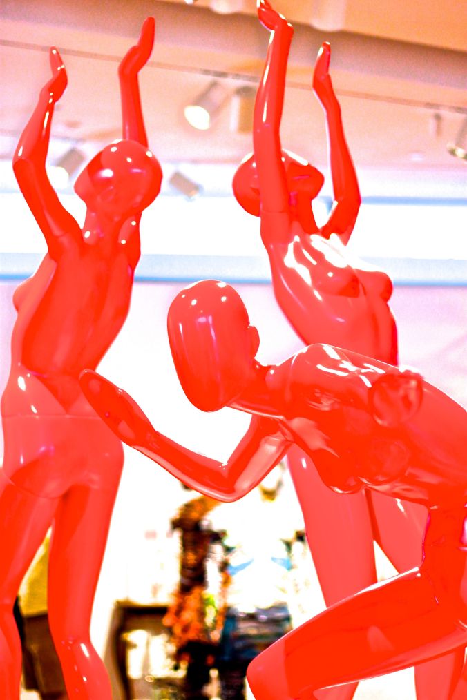 new york city museum of arts and design red mannequins 1