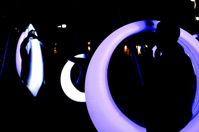 boston seaport district lawn on D swing time lights 13