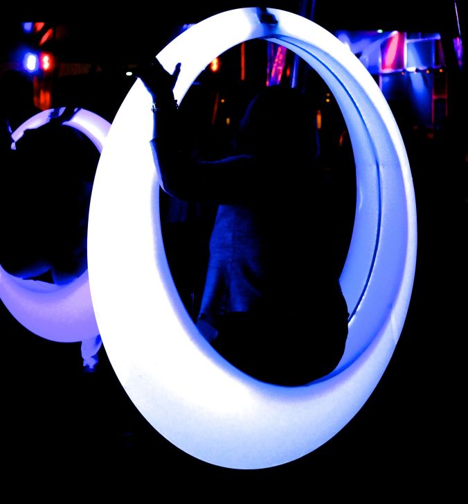 boston seaport district lawn on D swing time lights 3