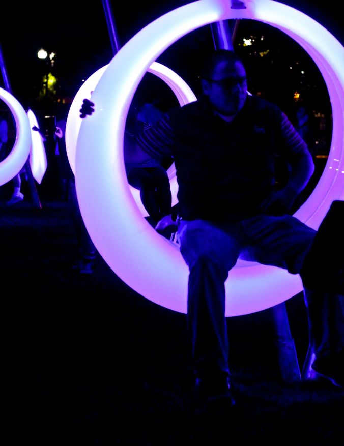 boston seaport district lawn on D swing time lights 8