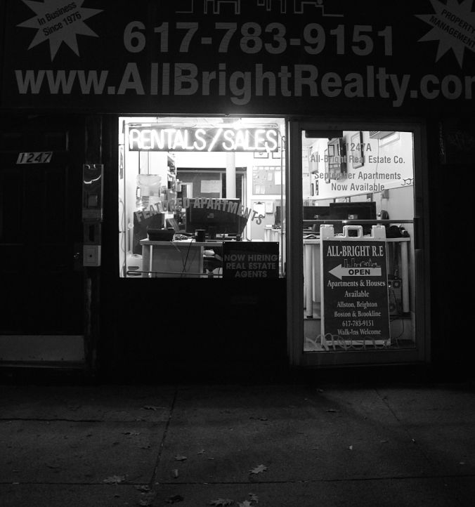 boston allston commonwealth avenue nighttime