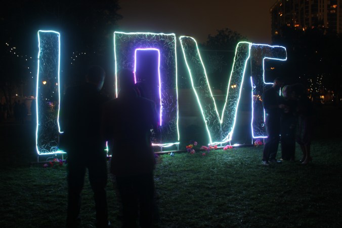 saint peterburg first night december 31 2014 love neon