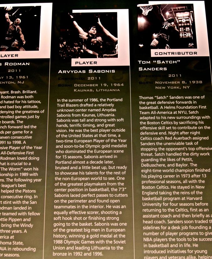 Springfield Naismith Memorial Basketball Hall of Fame arvydas sabonis biography