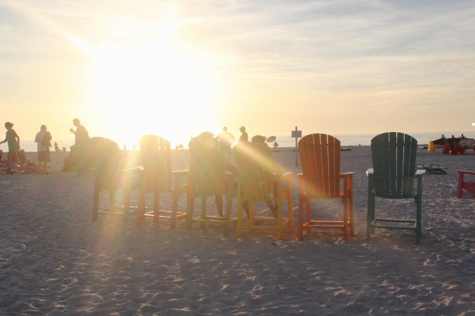 st pete's beach chairs beach sunset