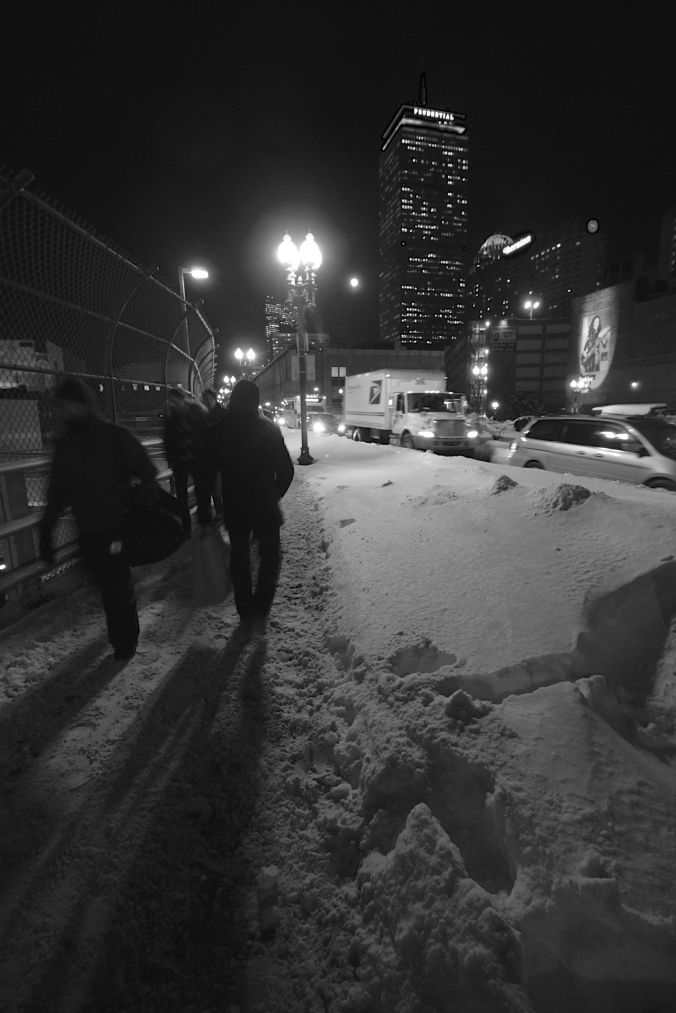 boston boylston street darkness snow