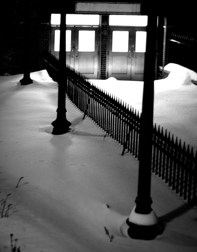 boston boylston street station entry snow