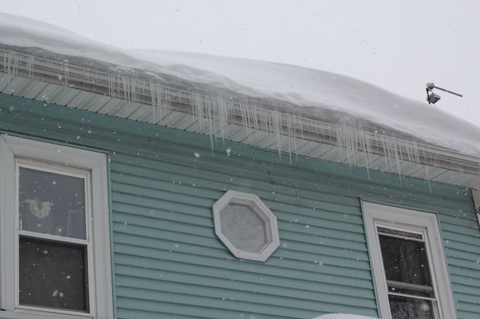 boston jamaica plain winter february 17 2015 icicles house blue