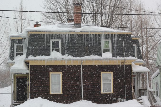 boston jamaica plain winter february 17 2015 icicles house snow