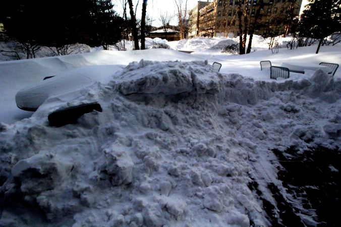 boston northeastern university snow covered tables 2