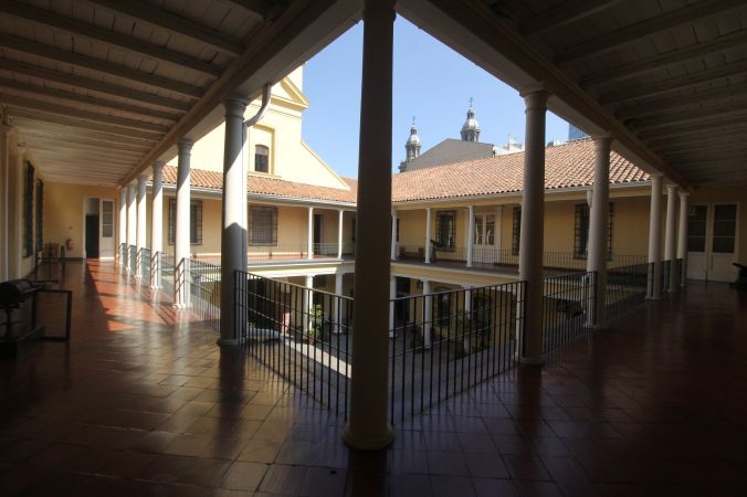 chile santiago plaza de armas national museum inside upstairs view
