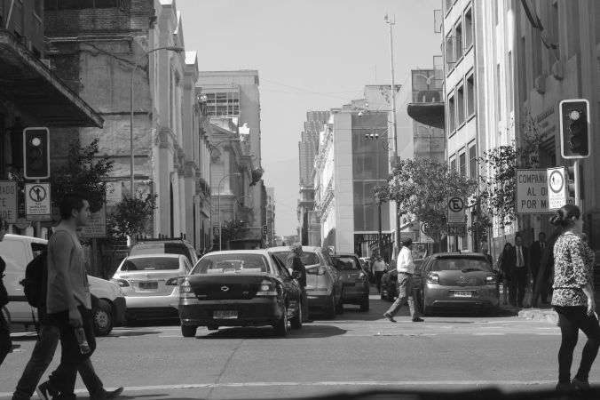 chile santiago street people crossing