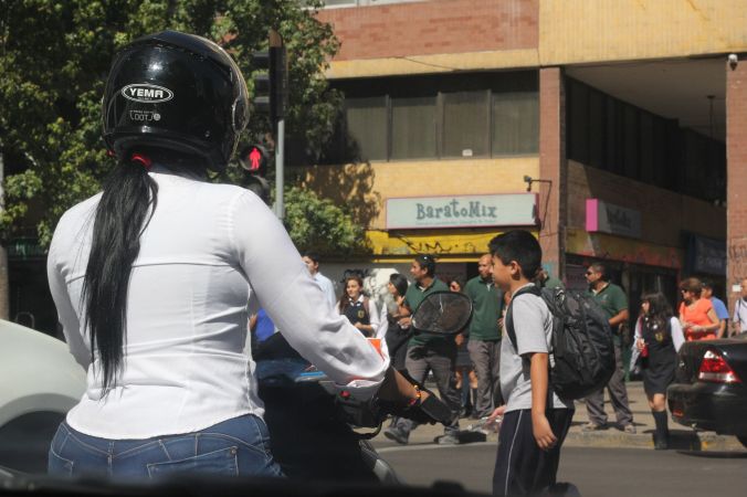 chile santiago woman on motorcycle