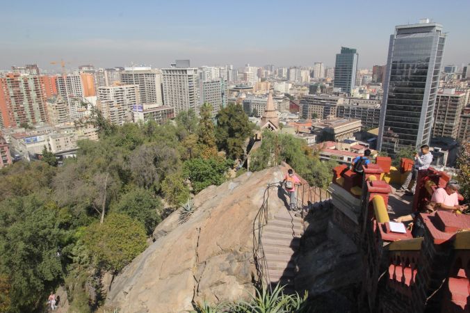 santiago chile santa lucia hill hill top view buildings 4