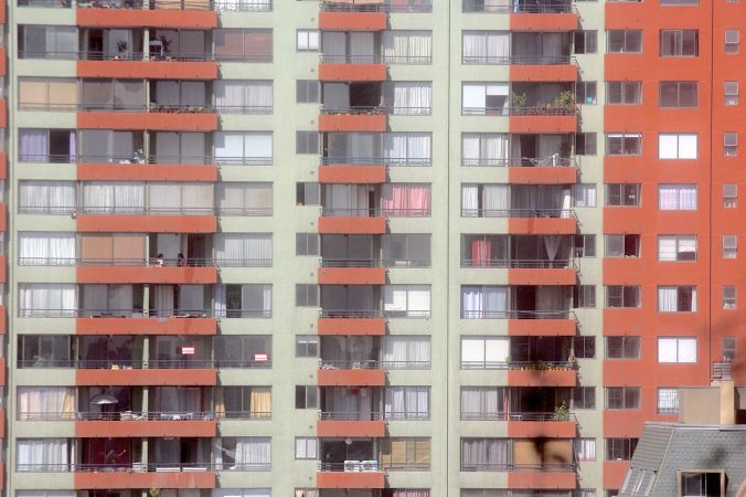 santiago chile santa lucia hill hill top view buildings apartment building