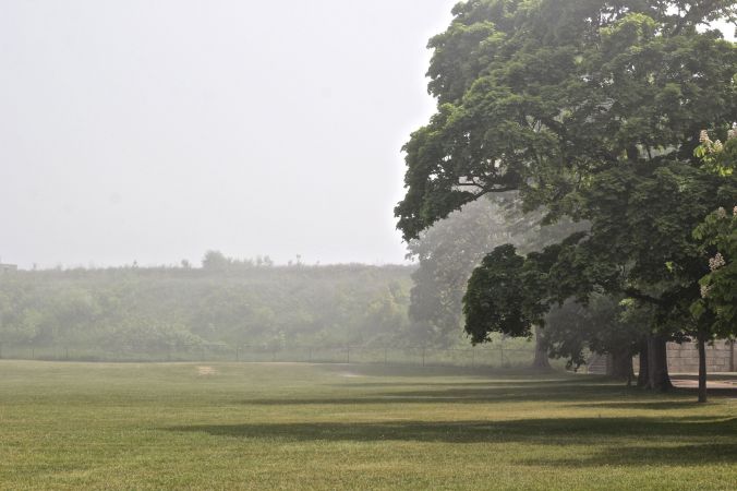 boston harbor island george's island fog
