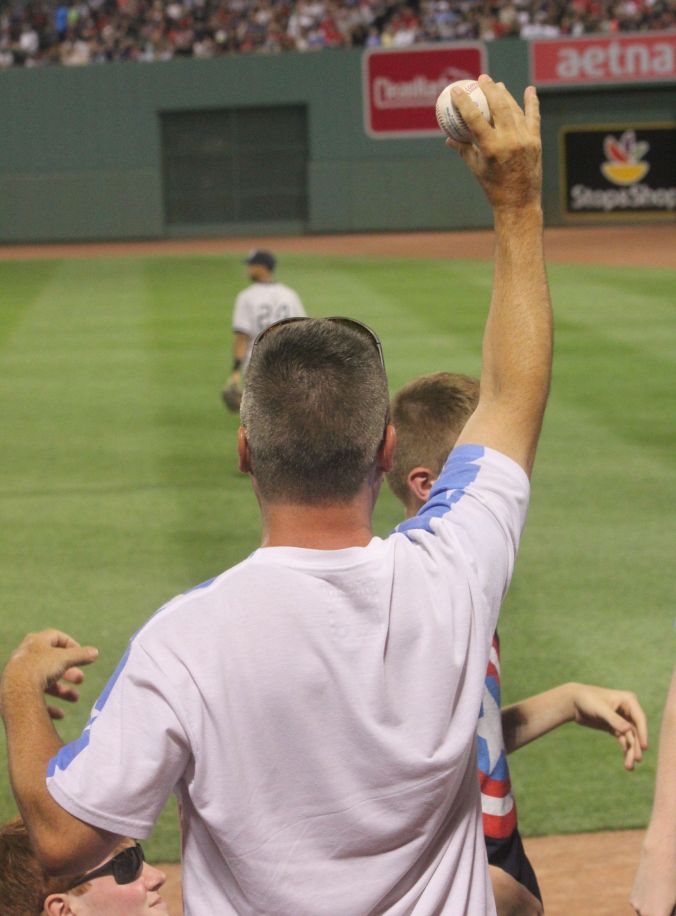 boston fenway park red sox new york yankee boston red sox game july 11 2015 man hearing game ball 3