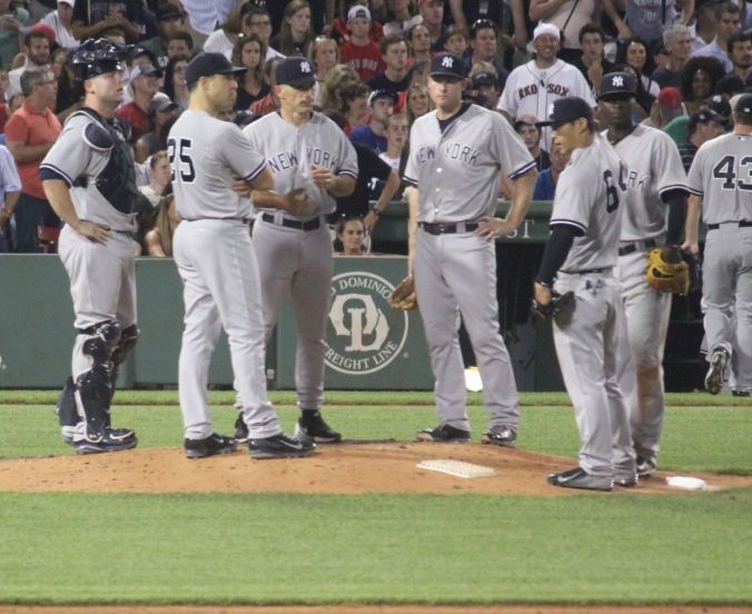 boston fenway park red sox new york yankee boston red sox game july 11 2015 yankees players at the mound