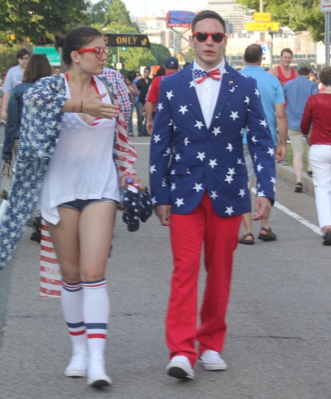 boston july 4th fireworks celebration man with red white and blue outfit