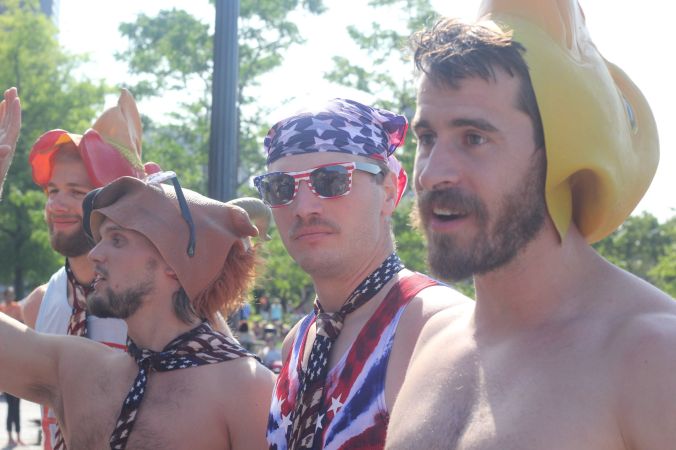 boston north end men in American flags and masks 7