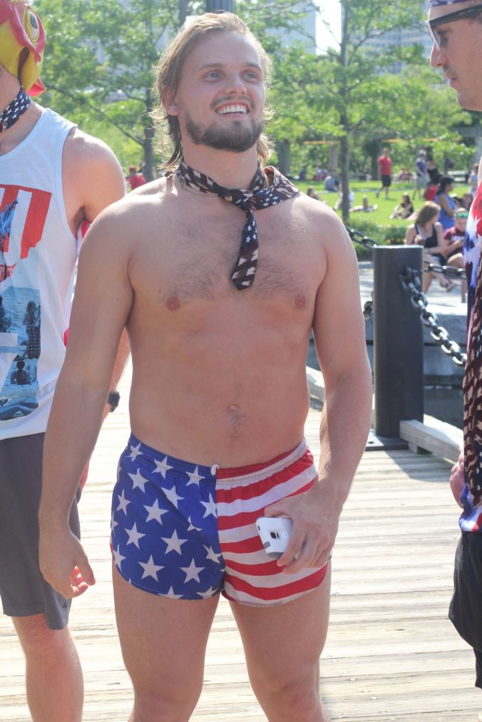 boston north end men in American flags and masks 9