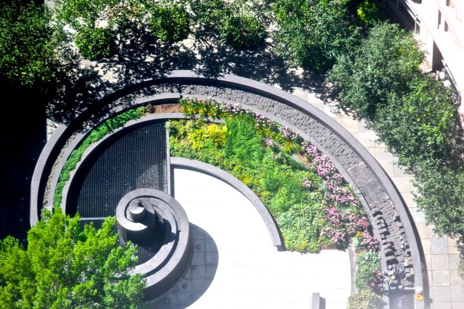 boston prudential center skywalk curved planter