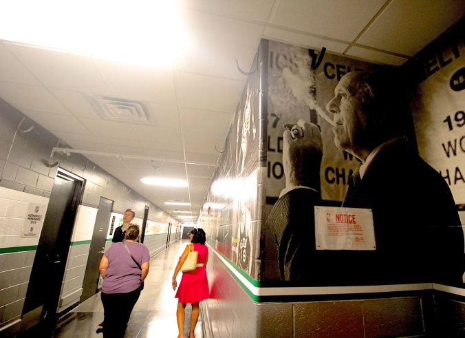 boston td garden red auerbach poster cigar