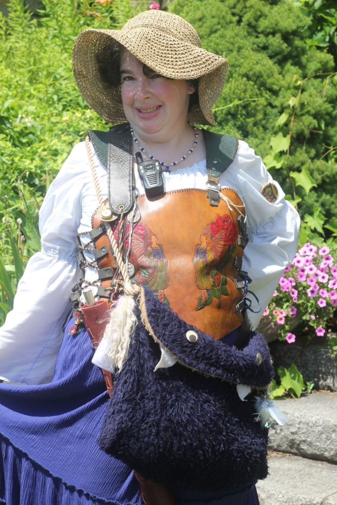 gloucester hammond castle renaissance fair woman with leather outfit