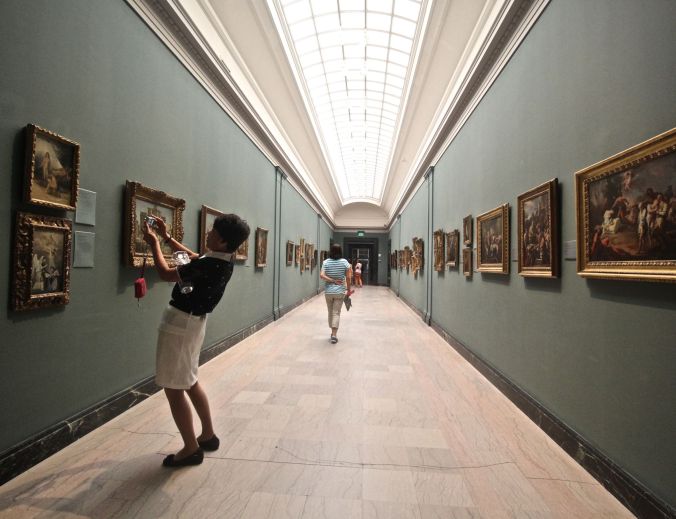 boston museum of fine arts european painting wing woman taking photo