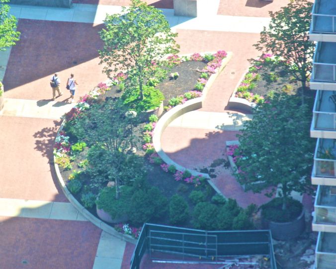 boston prudential center view above garden