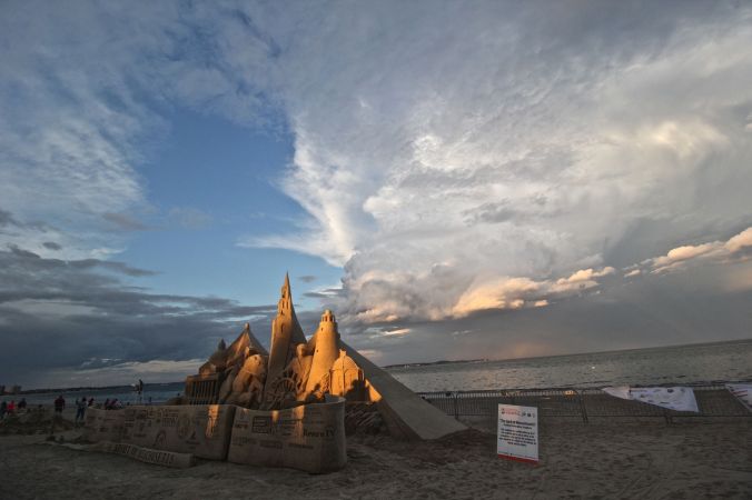 boston revere beach sand sculpture festival sunset sand sculpture
