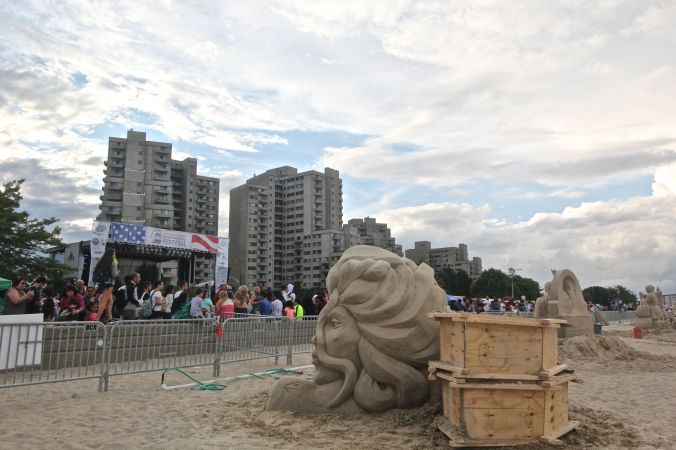 boston revere beach sand sculpture festival woman sculpture