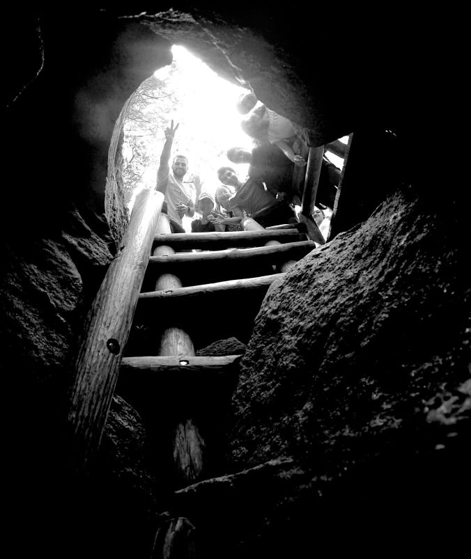 new hampshire woodstock white mountains lost river cave view people 2