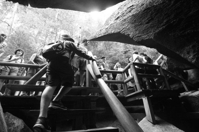 new hampshire woodstock white mountains lost river cave view people