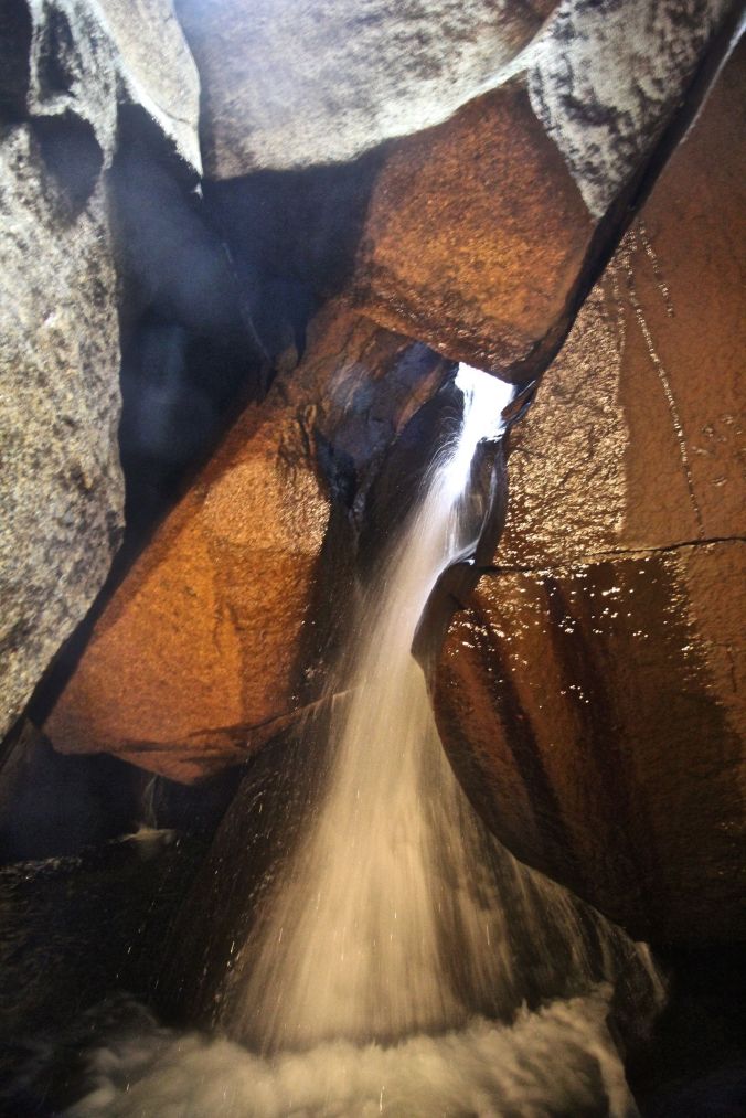 new hampshire woodstock white mountains lost river cave view waterfall inside cave