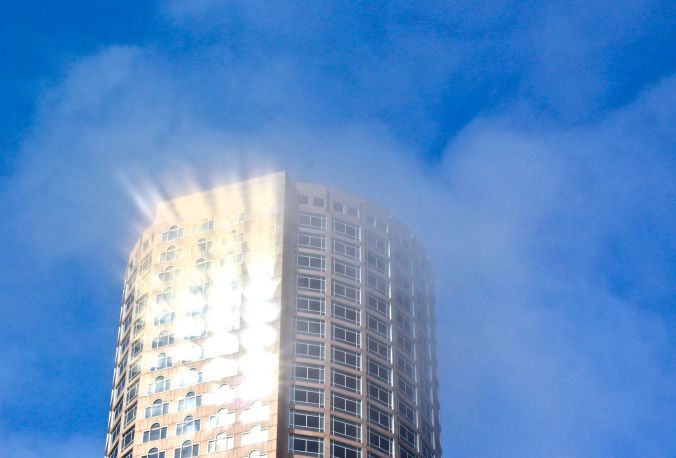 boston greeway building light fog