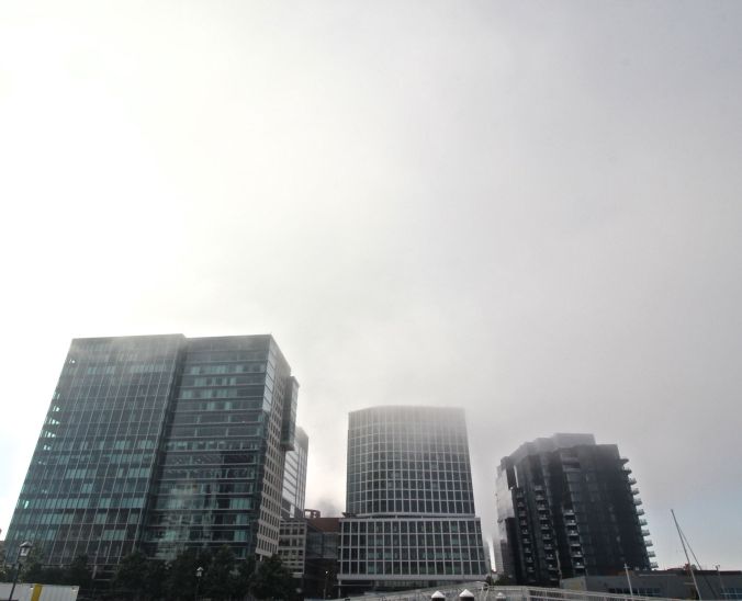 boston seaport district buildings fog 2