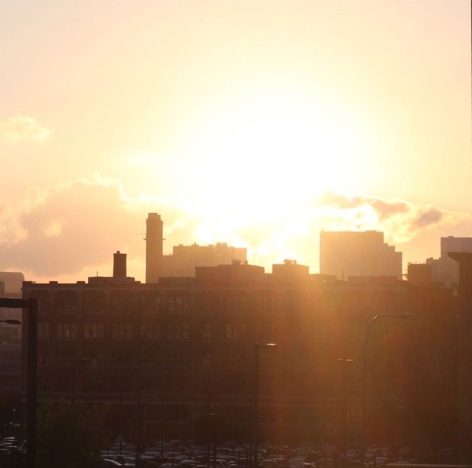 boston seaport district skyline sunset 4