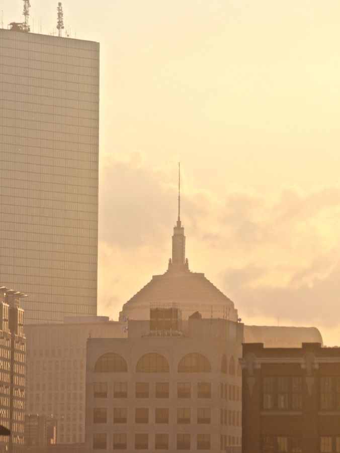 boston seaport district skyline sunset 9