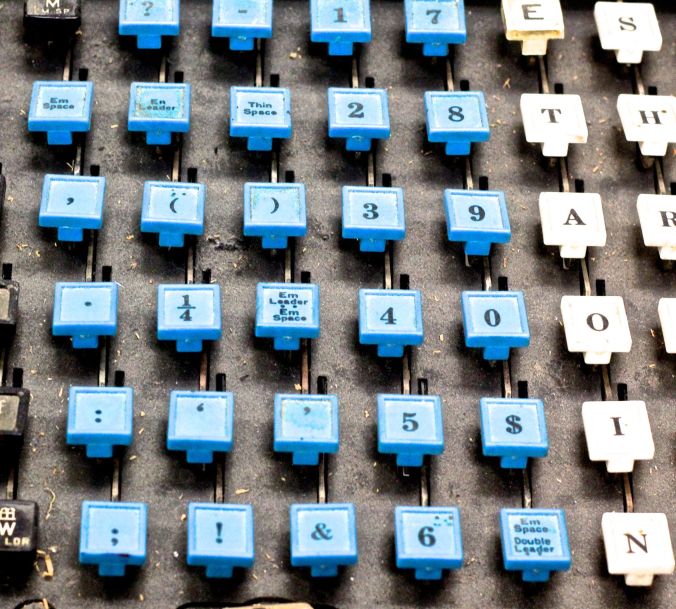 boston globe office linotype machine