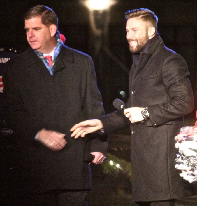boston common christmas tree lighting december 3 2015 marty walsh julian edelman