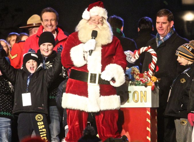 boston common christmas tree lighting december 3 2015 santa claus