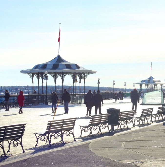 quebec quebec city chateau frontenac boardwalk sunlight